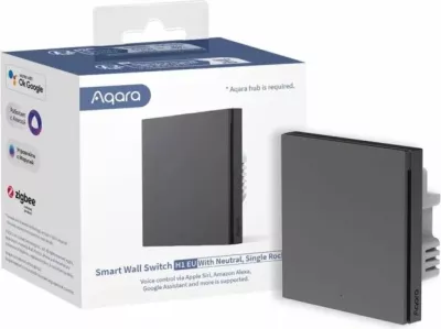 Switch muri smart AQARA H1 EU WS-EUK03, Zigbee 3.0, 100-250V, 8A, gri