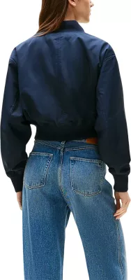 Jakne bomber për femra Tommy Hilfiger REG CROPPED BO WW0WW45634, kaltër e errët [Madhësia: L]