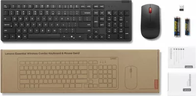 Lenovo 4X31R64491 Tastierë + Maus Përfshihet Tastierë Pa Tel RF e Zezë për Zyrë