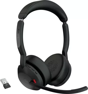 Kufje Jabra Evolve2 55, Link380a MS Stereo, Wireless, Office/Call center, 20 - 20000 Hz, 130 g, Zezë