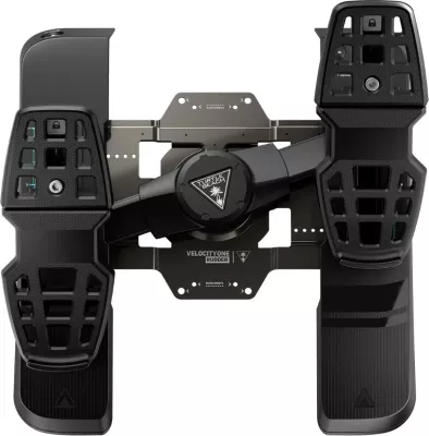 Pedale rudder Turtle Beach VelocityOne Rudder për PC dhe Xbox, USB-C, Hall sensor, frena diferenciale, të zeza