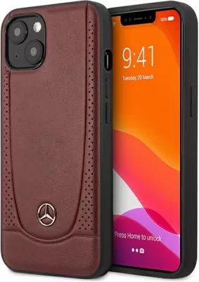 Mbështjellës Mercedes Leather Urban për iPhone 14 Plus 6.7", lëkurë natyrale, Kuq