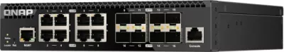 Switch QNAP QSW-M3216R-8S8T, 16-port 10GbE (8x SFP+ + 8x RJ45), web-managed, rackmount half-width, i zi