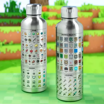Shishe uji metalike Paladone Minecraft 500 ml, argjend