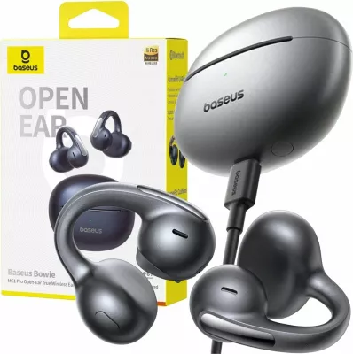 Kufje Baseus Bowie MC1 Pro OWS, Bluetooth 6.0, open-ear, IP67, deri 40h, me mikrofon, të zeza, me kuti karikimi