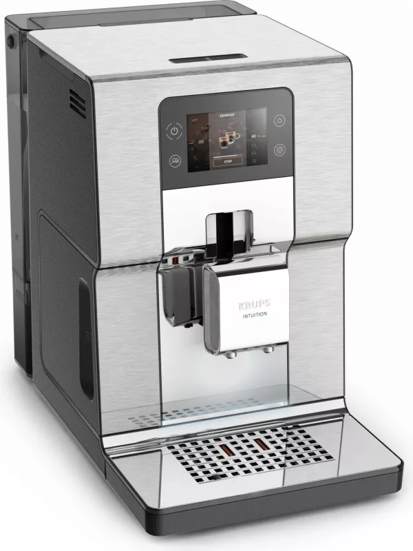 Aparat kafeje Krups Intuition Experience+ EA877D, 3L, mulliri i integruar, ekran me prekje, ngjyrë e zezë/çelik