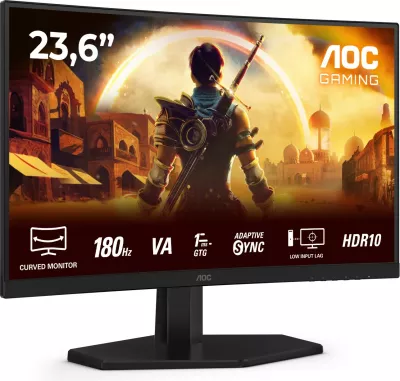 Monitor AOC C24G42E, 23.6", Full HD, 180Hz, i zi, i kuq