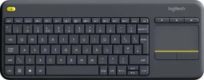 Tastierë pa tela Logitech K400 Plus 920-007145 me touchpad, US INTL, e zezë