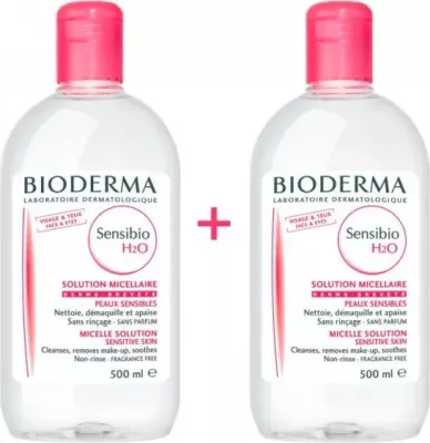 Solucion micelar Bioderma Sensibio H2O, 2x500ml