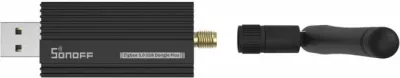Marrës USB Zigbee, SONOFF ZBDongle-E, Zigbee 3.0, +20 dBm, antenë e jashtme SMA, i zi