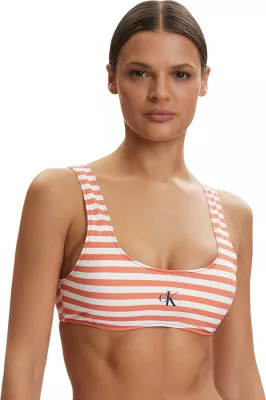 Bikine bralette Calvin Klein Jeans LV00Q61100, për femra, portokalli