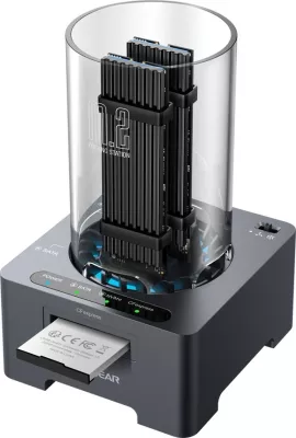 Docking station GrauGear për SSD M.2 NVMe/NGFF dhe CFexpress, gri
