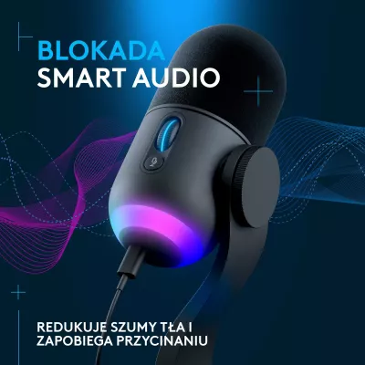 Mikrofon Logitech G Yeti GX 988-000569 USB/USB-C dinamik superkardioid me RGB LIGHTSYNC, i zi