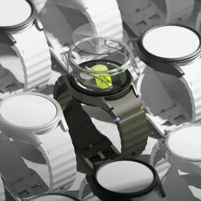 Mbështjellës + xham i temperuar Ringke për Samsung Galaxy Watch 7 44mm, Zi, set