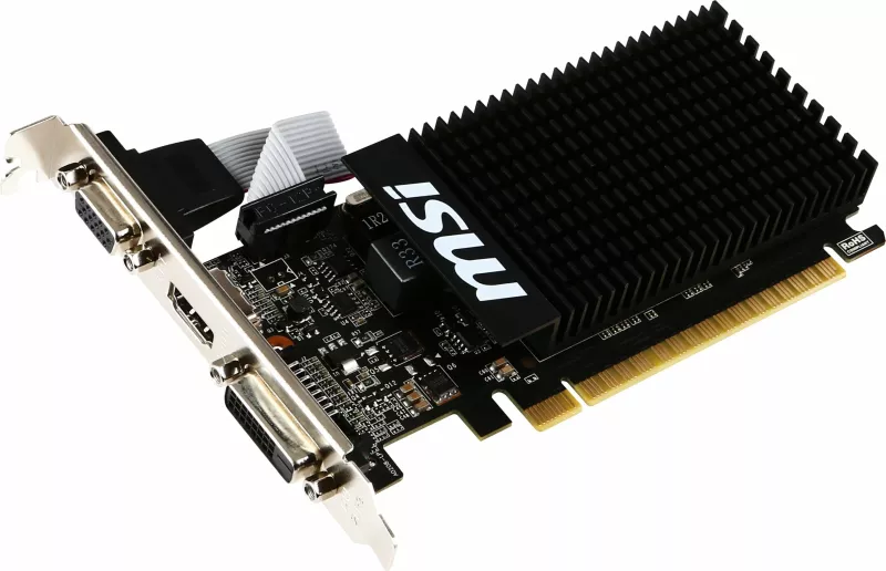 Kartelë grafike MSI GT 710 2GD3H LP, GeForce GT 710, 2 GB, GDDR3, 64 bit, e zezë