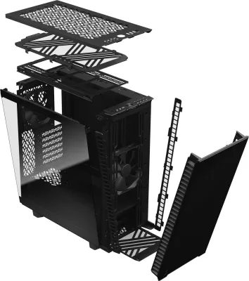 Kasë Fractal Design Define 7 Compact, Midi Tower, ATX, micro ATX, Micro-ITX, e zezë