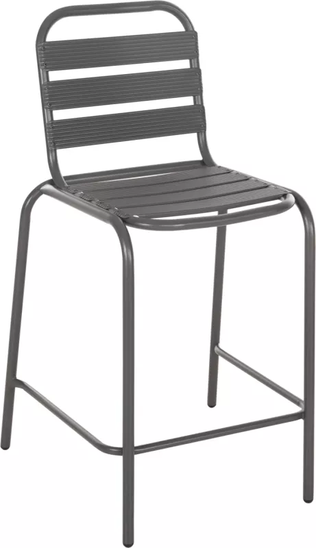 Karrige për bar mesatare LAURA FH6065.01 kornizë metali dhe alumin ngjyrë gri 58x58x100Hcm