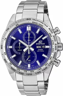 Orë dore për meshkuj Casio Edifice, argjend me blu