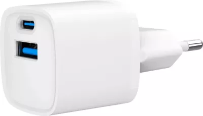 Mbushës rrjeti Gembird TA-UC-PDQC20-W-01, 20W, USB Type-C/USB 3.0, i bardhë