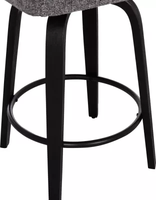Karrige për bar rrotulluese DEKKER FH18250.03, dru i zi, material gri, 48x54x96cm, set prej 2 copë