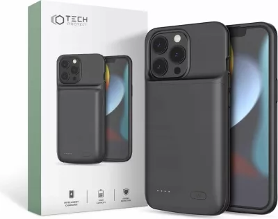 Mbështjellës Tech-Protect PowerCase për iPhone 13 / 13 Pro me powerbank 4800mAh, Zi