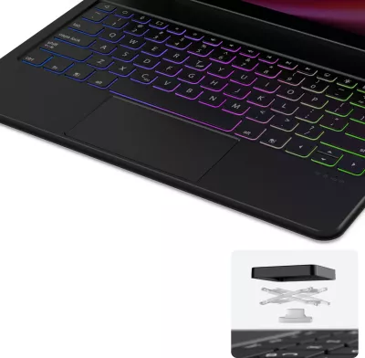 Mbështjellës me tastierë Bluetooth Dux Ducis MK Series për Samsung Galaxy Tab S9+, S8+, S7+, i zi