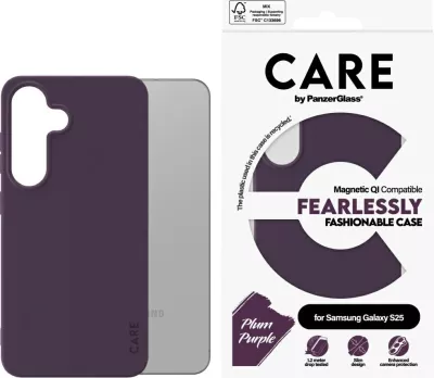 Mbështjellës PanzerGlass CARE Fashion QI për Samsung Galaxy S25, Violet