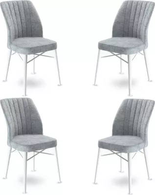 Set karrigesh (4 copë) Hanah Home, Flex, gri dhe e bardhë