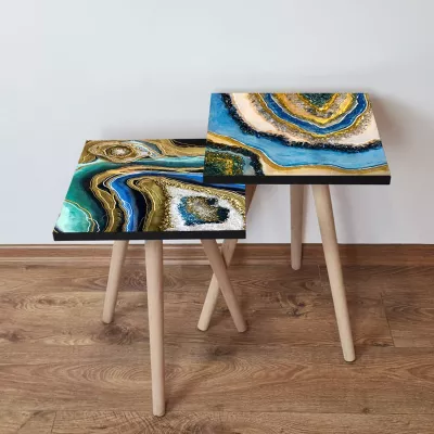 Set tavolina të mbivendosura, 2 copë, Skye Decor, shumëngjyrëshe, 2Shp461