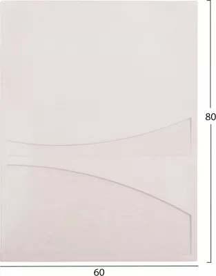 Panel dekorativ për mur, seri Santorini, MDF, ngjyrë e bardhë e zbehtë, FH4510, 60x4x80 cm