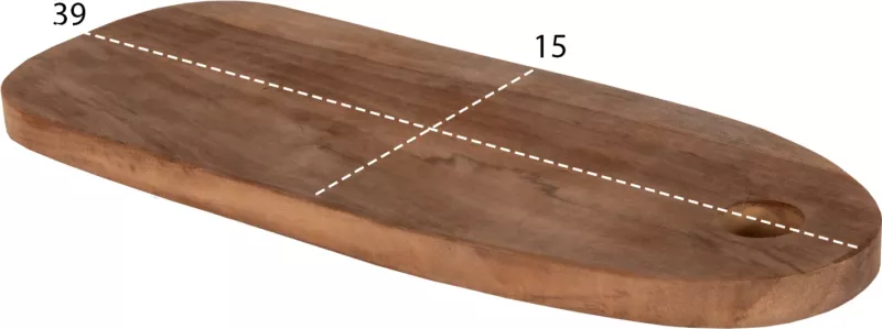 Dërrasë prerëse oblong, dru tik, ngjyrë natyrale, FH4286, 15x39x2H cm