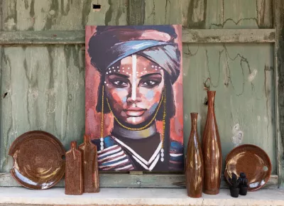 Pikturë dekorative Bandu, shumëngjyrëshe, kanavacë, dru, 60x90x3cm