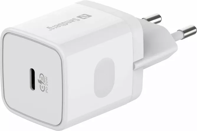 Karikues muri USB-C SANDBERG 441-42 PD 20W, prizë EU, i bardhë