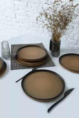 Set pjatash shërbimi, 6 copë, ngjyrë camel, Hermia Concept, X00018265
