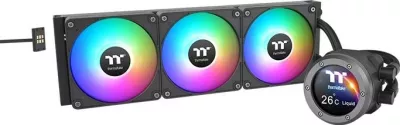 Ftohës me lëng Thermaltake TH360 V2 Ultra EX ARGB Sync, 3x120mm, ekran LCD, i zi