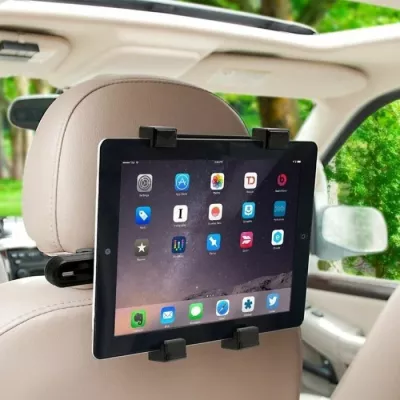 Mbajtës tableti për veturë MAXLINE TZ03+P3 7-13\", rrotullim 360°, montim në mbështetëse koke, i zi