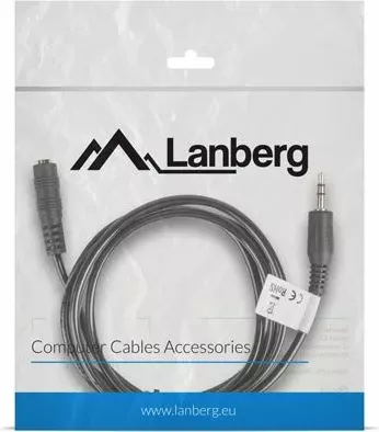 Kabllo audio zgjatues Lanberg CA-MJFJ-10CC-0015-BK, Jack 3.5mm (mashkull) - Jack 3.5mm (femër), 1.5 m, e zezë