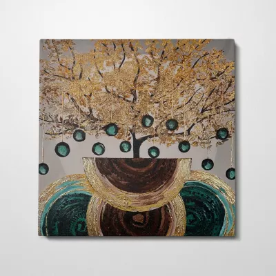 Pikturë dekorative me vaj Wallity, shumëngjyrëshe, OPG1730800570 - 120x120cm
