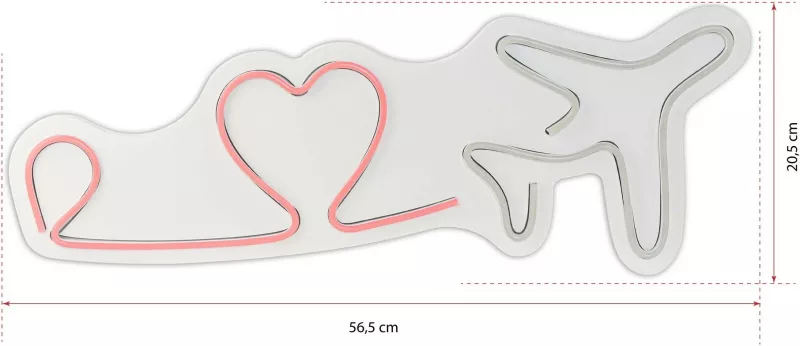 Dekor dritash LED plastike, Love Trip aeroplan, shumëngjyrëshe