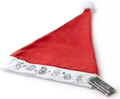 Kapelë Santa Claus NEXT me dizajne për pikturim, 41x27cm, e kuqe