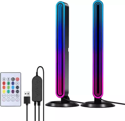 Llampa tavoline LED RGB BlitzWolf BW-AL1, set prej 2 copë, me telekomandë dhe kontroll përmes aplikacionit, me USB