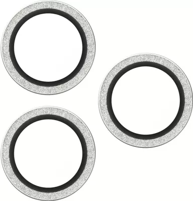 Mbështjellës PanzerGlass Hoops Glitter për kamerë iPhone 16 Pro/16 Pro Max/17 Pro/17 Pro Max, argjendtë