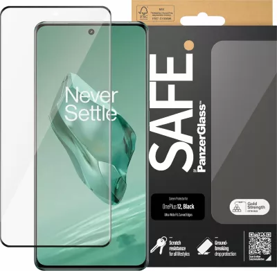Mbrojtës ekrani PanzerGlass SAFE.by për OnePlus 12, ultra-wide fit, transparent