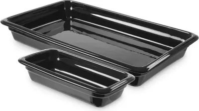enë GN 2/3 porcelani, Fine Dine, 350x325x60 mm, e zezë