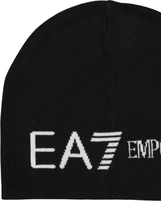 Kapelë dimri për meshkuj EA7 7X000913 AF11994, e zezë - e bardhë [Madhësia: M]