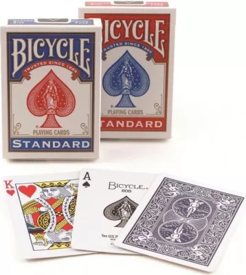 Letra loje Bicycle Rider Back Standard, 54 copë, për poker/magji, ngjyrë e kuqe ose blu