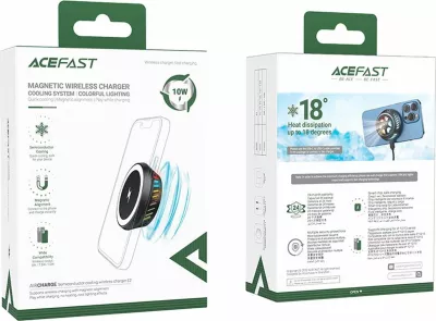 Karikues wireless Acefast E2 me sistem ftohjeje, Gri e errët