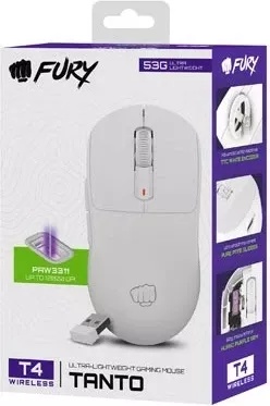 Maus Fury Tanto T4, wireless, 12000 dpi, 7 butona, e bardhë