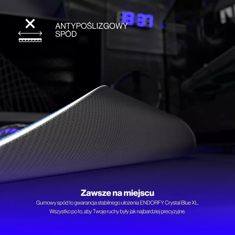 Mauspad Endorfy Crystal Blue XL, material, për lojtarë, ngjyrë blu
