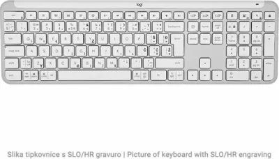 Tastierë Logitech Signature Slim K950, wireless Logi Bolt/Bluetooth, gravurë SLO, e bardhë